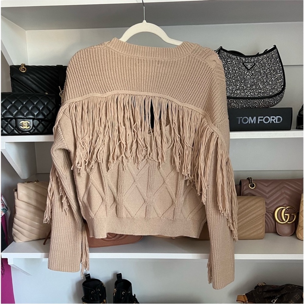 Bailey44 Champagne Peggy Fringe Sweater - Picture 5 of 8
